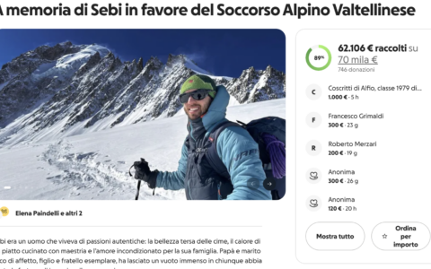 Solidarietà per Sebastiano Erba: raccolta fondi a sostegno del soccorso alpino