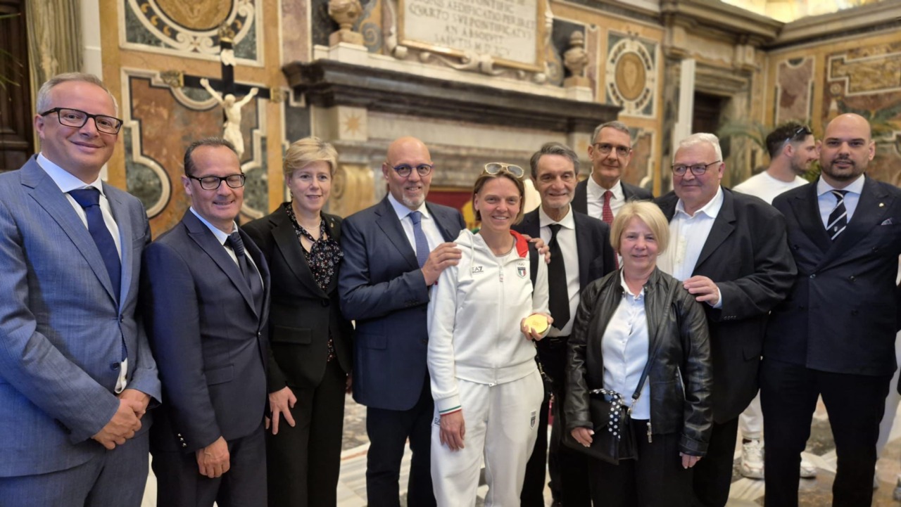 Attilio Fontana, Massimo Sertori e atleti incontrano Papa Leone XIV