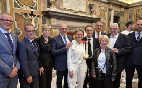 Attilio Fontana, Massimo Sertori e atleti incontrano Papa Leone XIV