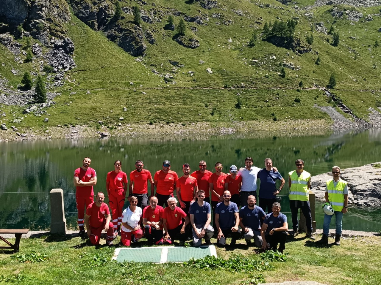 Esercitazione di soccorso alla diga di Pescegallo tra Soccorso Alpino e Croce Rossa